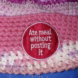 Handmade crocheted beanie.